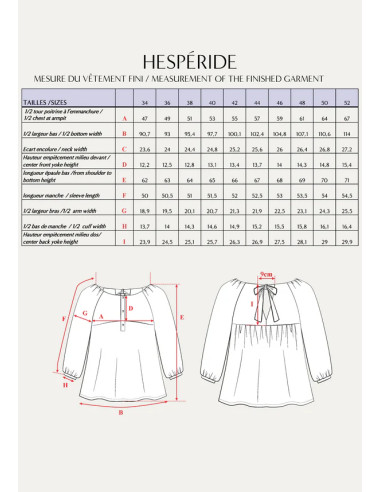 Modello di camicetta Hespéride - Maison Fauve
