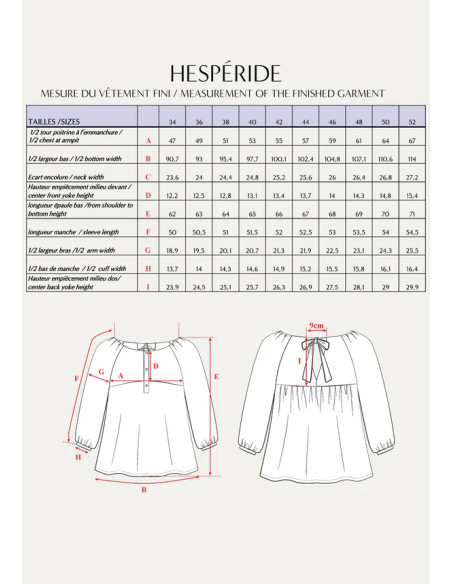 Modello di camicetta Hespéride - Maison Fauve