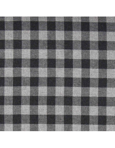 Tessuto flanella a grandi quadri - Grigio