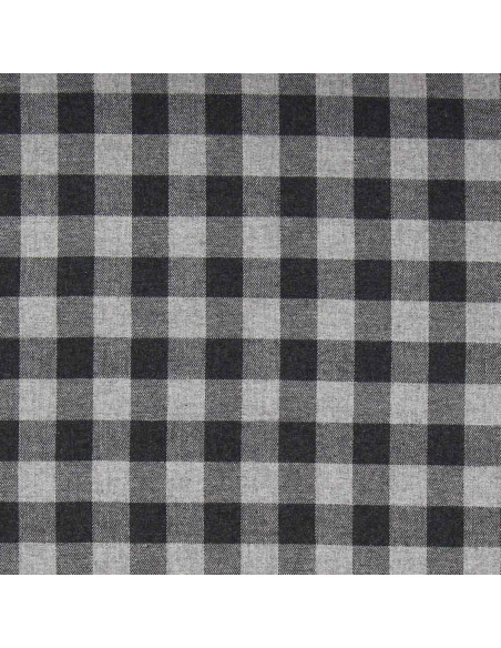 Tessuto flanella a grandi quadri - Grigio