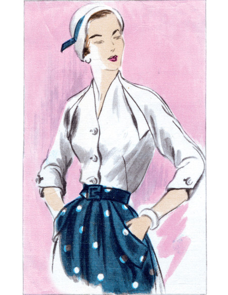 Modello di camicetta, gonna e cintura - Vogue 1863