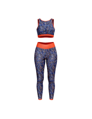 Tessuto lycra costume da bagno - Fizyle blu e arancione