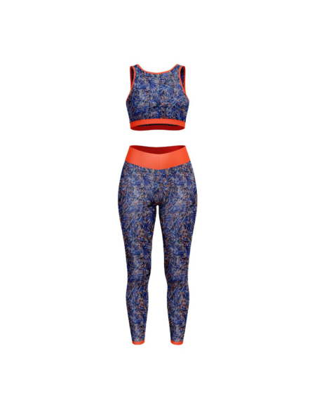 Tessuto lycra costume da bagno - Fizyle blu e arancione