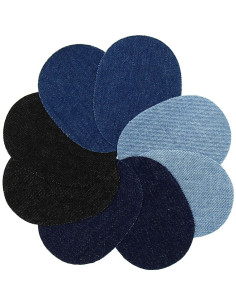 Assortimento mini paia gomiti e ginocchia termoadesivi - Jeans