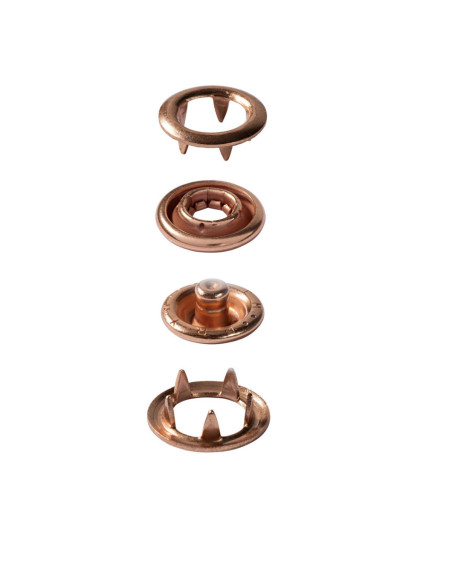Scatola di 10 bottoni a pressione jersey Rame con attrezzo 10 mm