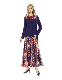 Modello per top, tunica, gonna e sciarpa - Butterick 6636 2