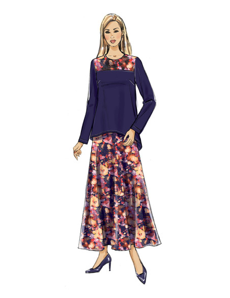 Modello per top, tunica, gonna e sciarpa - Butterick 6636