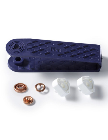 Scatola di 10 bottoni a pressione jersey Rame con attrezzo 10 mm