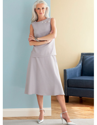 Modello di giacca, abito, top, gonna e pantaloni - Butterick 6796