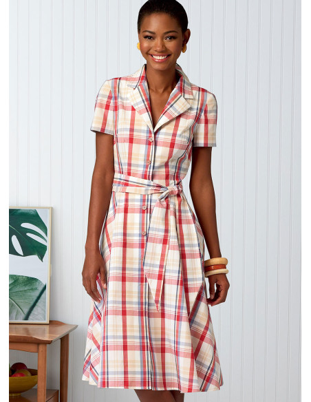 Modello di abito, camicia, cintura e sciarpa - Butterick 6843