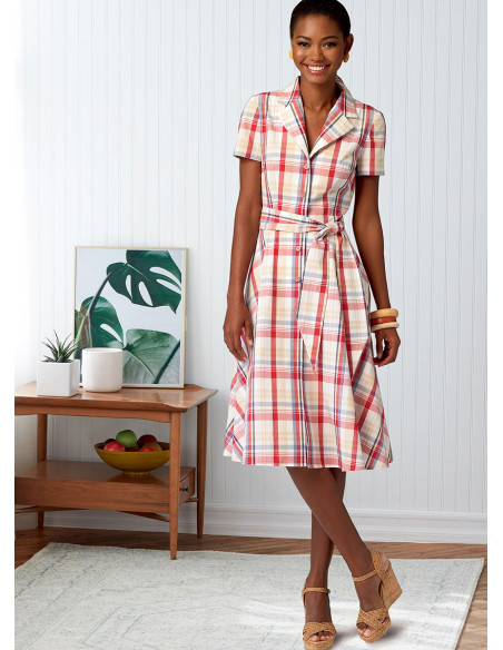 Modello di abito, camicia, cintura e sciarpa - Butterick 6843