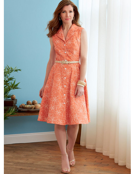 Modello di abito, camicia, cintura e sciarpa - Butterick 6843