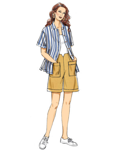 Modello di camicia, pantaloni e pantaloncini - Butterick 6880