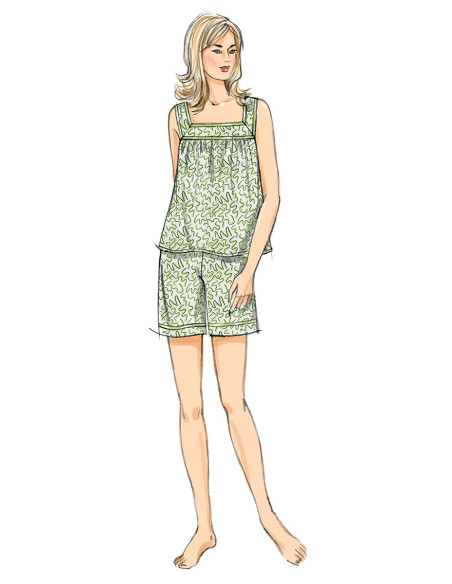 Modello per top, camicia da notte e pantaloncini - Butterick 6883