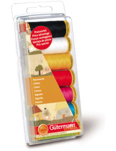 Set di 7 fili da cucito in cotone Gütermann
