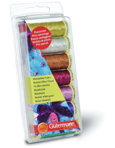 Set di 7 fili da cucito effetto metallizzato Gütermann