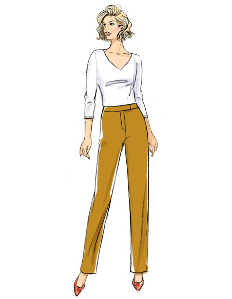 Modello di pantaloni con cintura - Butterick 6910