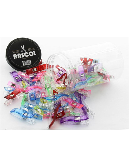 Barattolo di 100 mollette per tessuti multicolori Rascol
