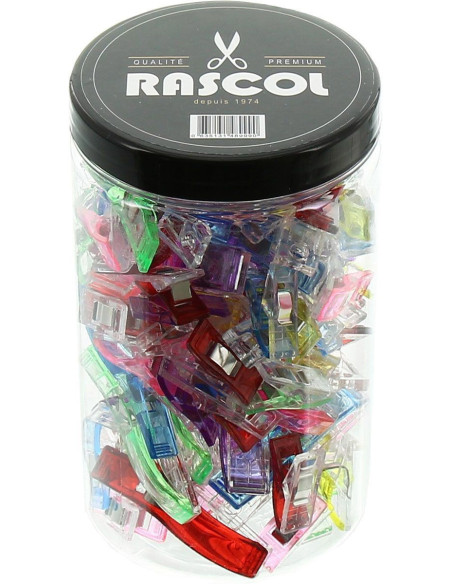Barattolo di 100 mollette per tessuti multicolori Rascol