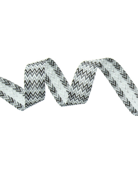 Motivo a chevron - Nero, grigio e bianco