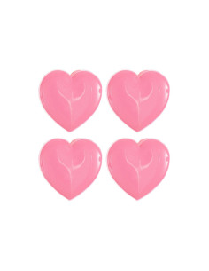 Carta di 4 bottoni a forma di cuore - Rosa 15 x 15 mm 2