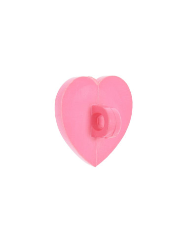 Carta di 4 bottoni a forma di cuore - Rosa 15 x 15 mm