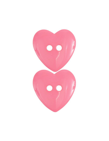 Carta con 2 bottoni a forma di cuore - Rosa 22 x 22 mm