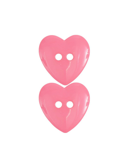 Carta con 2 bottoni a forma di cuore - Rosa 22 x 22 mm