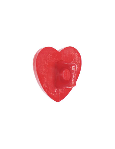 Carta di 6 bottoni a forma di cuore - Rosso 11 x 11 mm