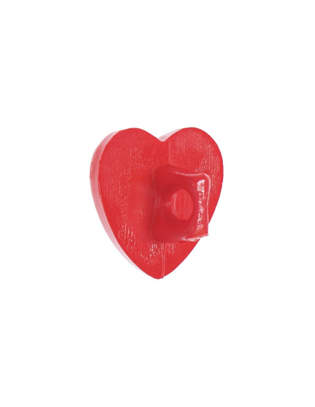 Carta di 6 bottoni a forma di cuore - Rosso 11 x 11 mm