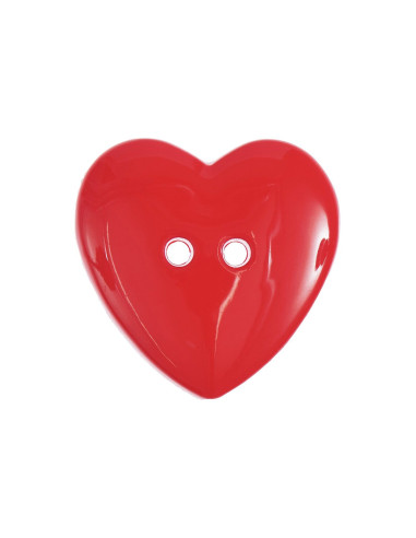 Carta con 1 bottone a forma di cuore - Rosso 29 x 29 mm