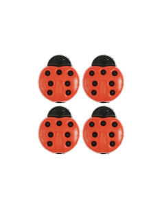 Carta di 4 bottoni coccinella - Rosso 13 x 15 mm 2