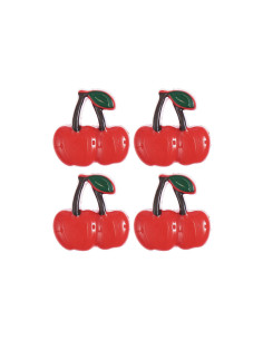 Carta di 4 bottoni ciliegia - Rosso 17 x 17 mm 2