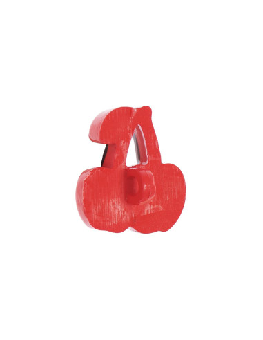 Carta di 4 bottoni ciliegia - Rosso 17 x 17 mm