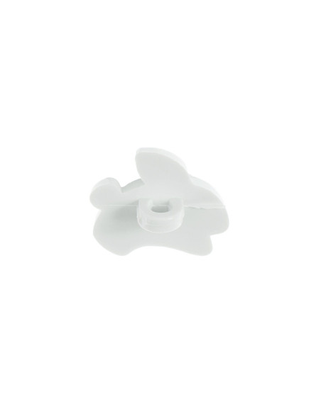 Carta di 4 bottoni coniglietti - Bianco 15 x 13 mm