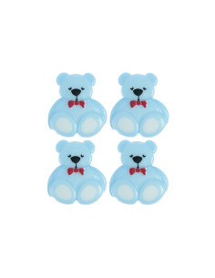 Carta di 4 bottoni orsetto - Blu 16 x 18 mm 2