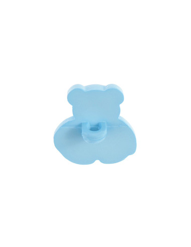 Carta di 4 bottoni orsetto - Blu 16 x 18 mm