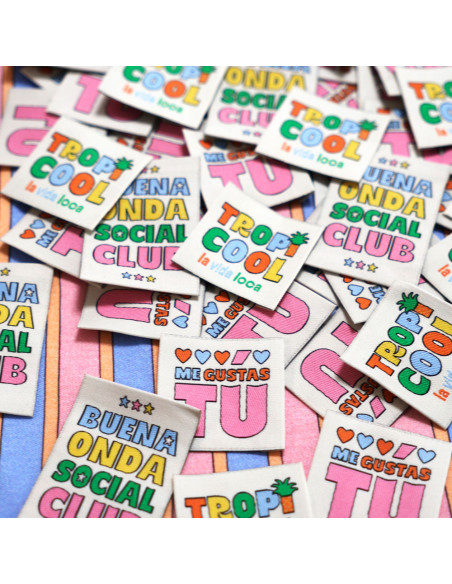 Set di 6 etichette tessute - Fiesta Tropical Mix