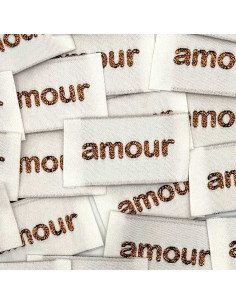 Set di 5 etichette tessute da cucire Amore - Bronzo