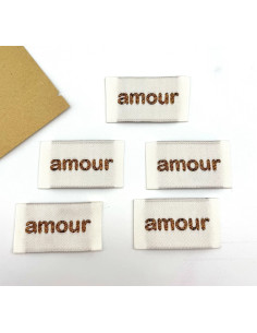 Set di 5 etichette tessute da cucire Amore - Bronzo 2