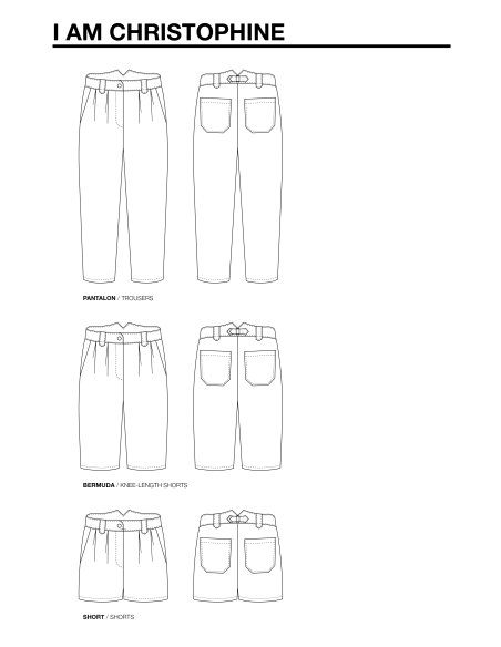 Modello di pantaloni e shorts Christophine - I am patterns