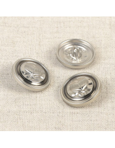 Pulsante in metallo a forma di cuore 23 mm - Argento