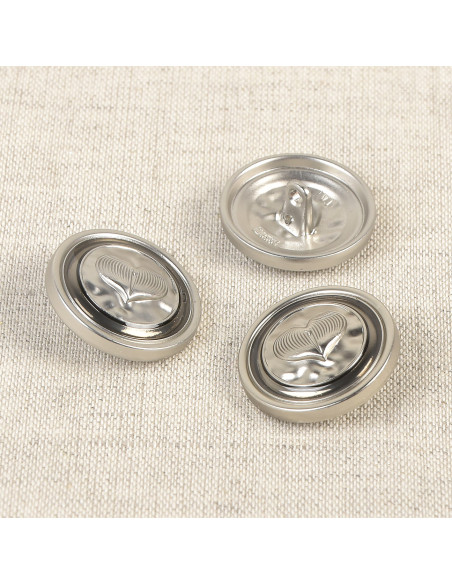 Pulsante in metallo a forma di cuore 23 mm - Argento