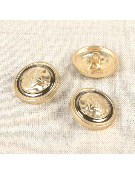 Bottone in metallo a forma di cuore 23 mm - Oro