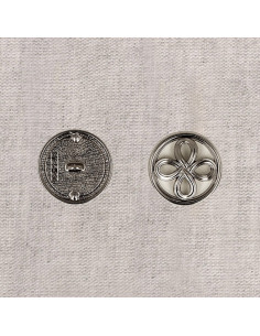 Bottone metallo fiore - Argento