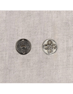 Bottone metallo fiore - Argento 2