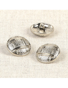 Bottone in metallo quadrettato 20 mm - Argento