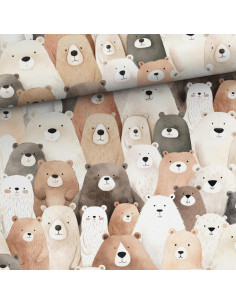 Tessuto di cotone premium - Orso di peluche