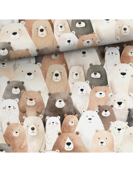 Tessuto di cotone premium - Orso di peluche