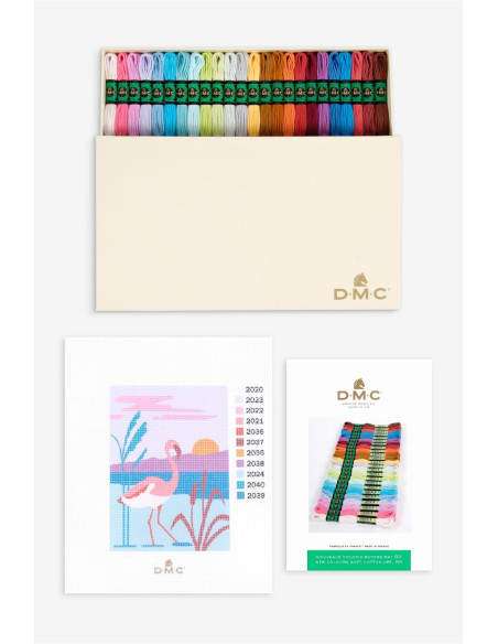 Coffret de 24 échevettes de fil retors mat canevas DMC